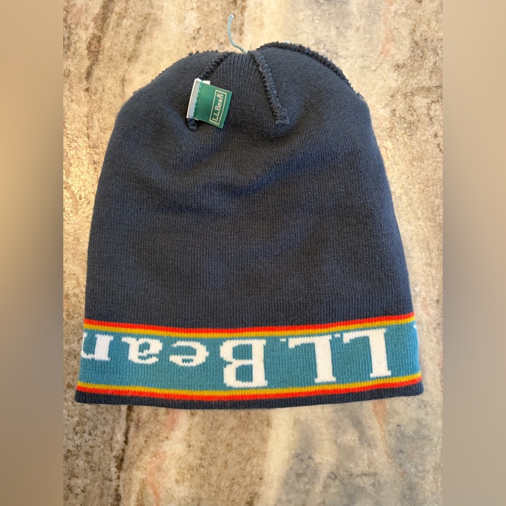 LL Bean Adult Katahdin Pom Winter Hat Unisex Multi Color Sunrise Over Katahdin - Picture 9 of 10